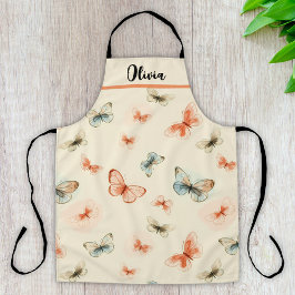 Delantal Mariposas con estilo de arte de línea