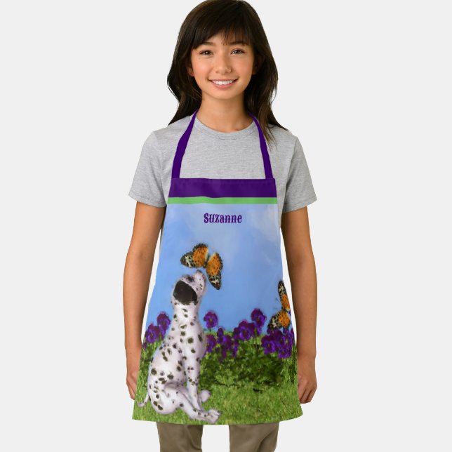 Delantal Mariposas de Cachorro de Dalmacia Personalizada Ar (in situ)