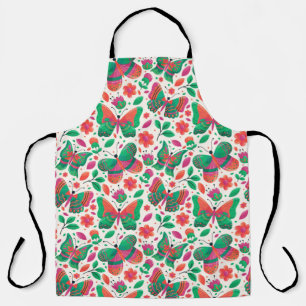 Delantal Mariposas, Flores y Hojas