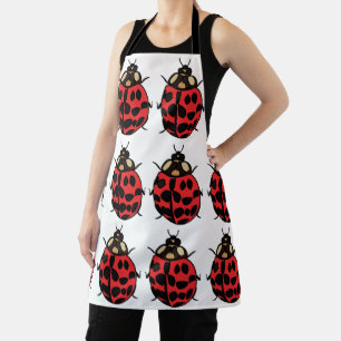 Delantal Mariquita Rojo Negro Insecto Mariquita 