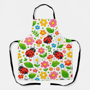Delantal Mariquitas Lindas Patrón Floral Infantil con Flore