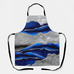 DELANTAL MÁRMOL AZUL NEGRO AGATE GOLD PURPURINA GLAM
