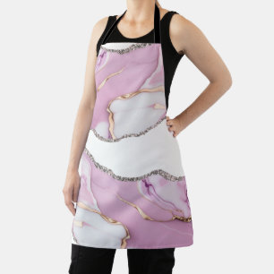 Delantal Mármol blanco rosa