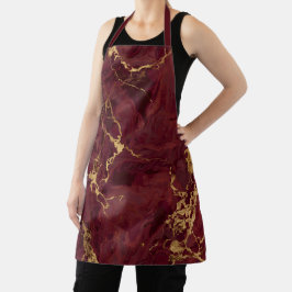 Delantal Mármol Burgundy de Lujo Elegante
