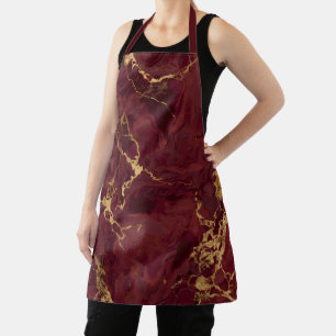 Delantal Mármol Burgundy de Lujo Elegante
