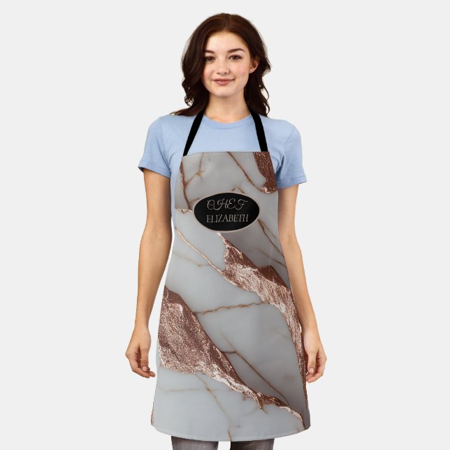 Delantal Mármol con brillo de cobre de moda (Gastado)