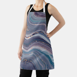 Delantal Mármol Líquido Gris Y Morado