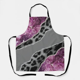 Delantal Mármol rosa negro y blanco de leopardo