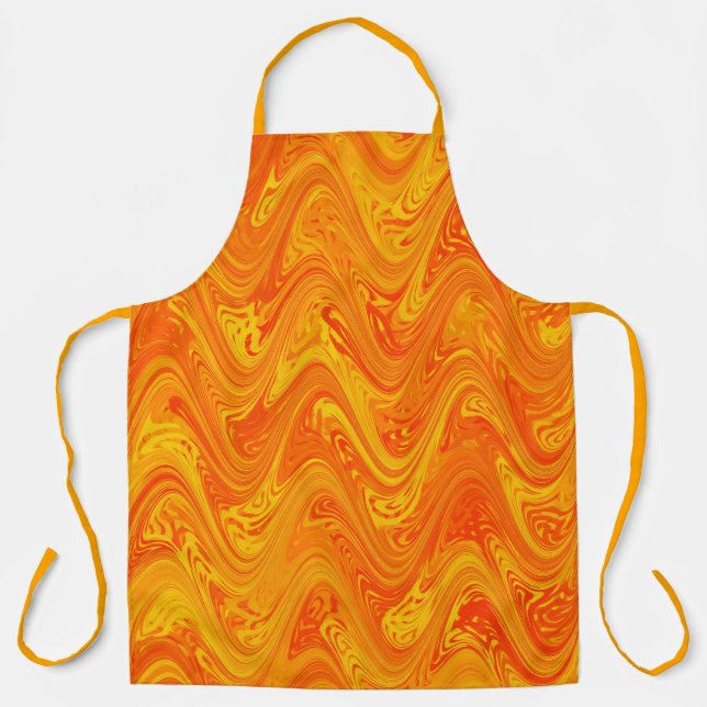 Delantal Marmoleado Naranja Amarillo Rojo Patrón (Anverso)