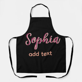 Delantal marron añadir nombre chica jefe texto negro elegan