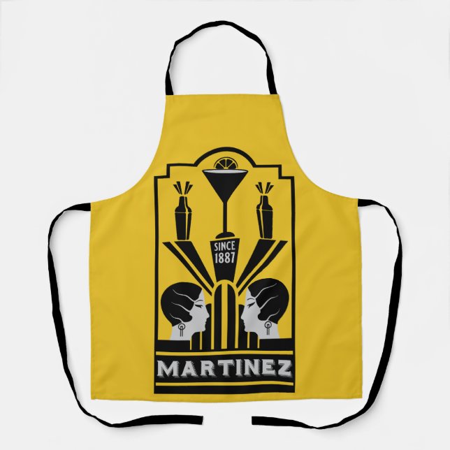 Delantal Martinez Cocktail Art Deco (Anverso)
