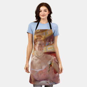 Delantal Mary Cassatt - Mujer con collar de perla en un gra