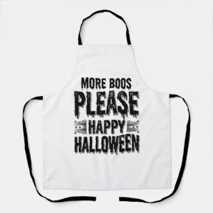 Delantal Más Boos Por Favor Tipografía Vintage de Halloween