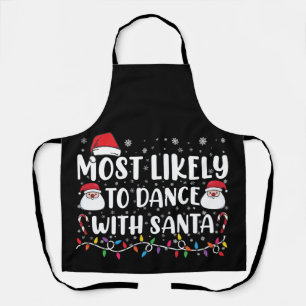 Delantal Más Probable De Bailar Con Santa Navidad Familiar