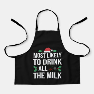 Delantal Más Probable De Beber Toda La Leche Navidad Matchi