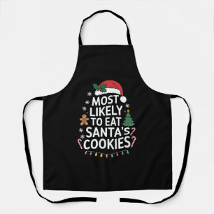 Delantal Más Probable De Comer Las Galletas De Santa Navida