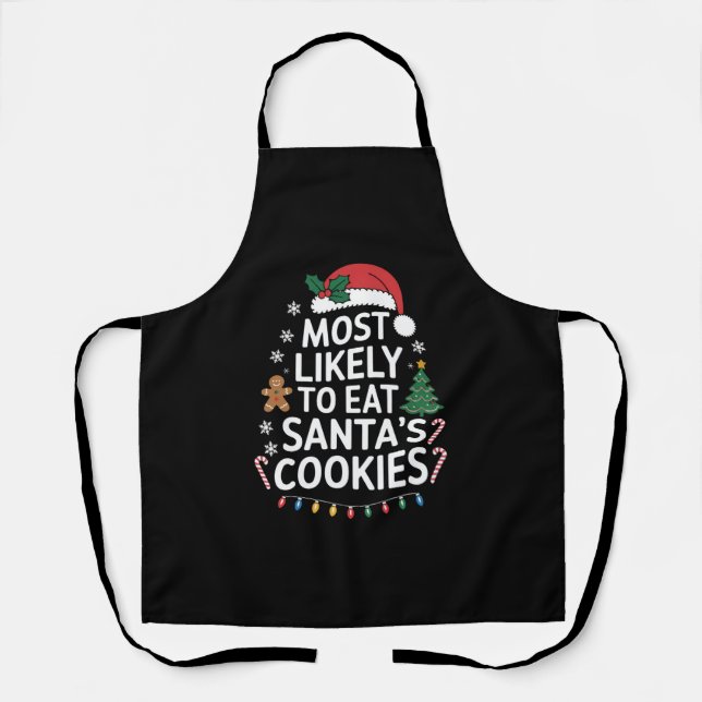 Delantal Más Probable De Comer Las Galletas De Santa Navida (Anverso)