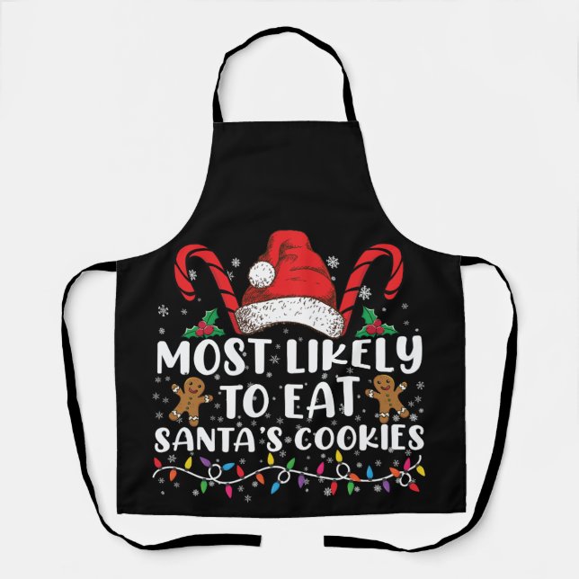 Delantal Más Probable De Comer Las Galletas De Santa Navida (Anverso)