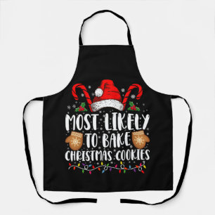 Delantal Más Probable Hornear Galleta de Navidad Xmas Famil
