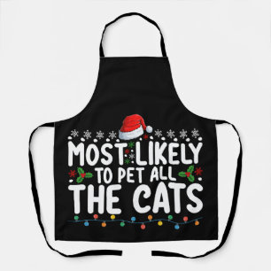 Delantal Más Probable Que Acaricie a Todos los Gatos Navida
