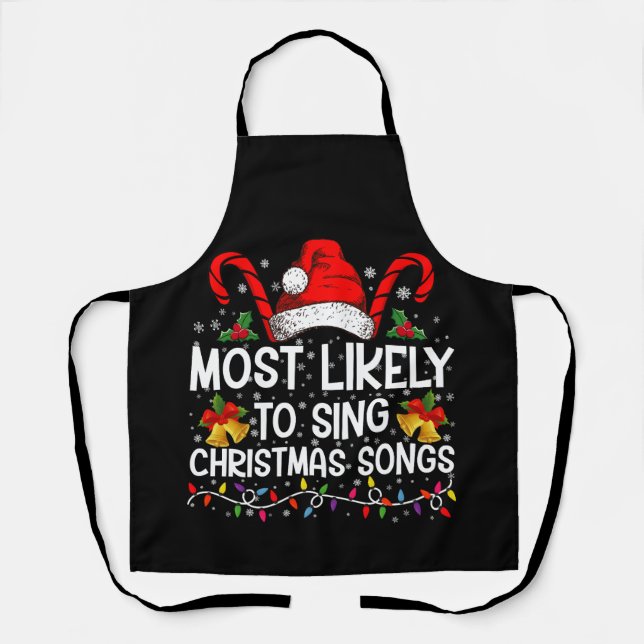 Delantal Más Probable Que Cante Canciones De Navidad (Anverso)
