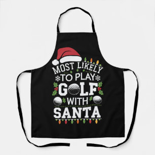 Delantal Más Probable Que Juegue Golf Con Santa Familia Nav