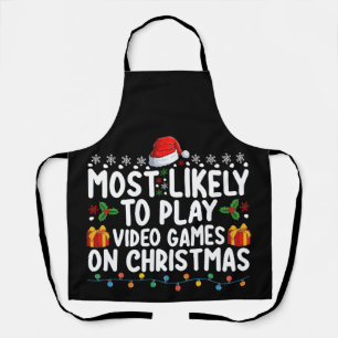 Delantal Más Probable Que Juegue Videojuegos En Navidad Gam