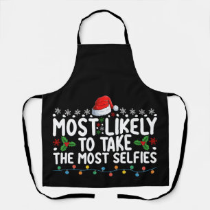 Delantal Más Probable Que Tome Más Selfies Navidad