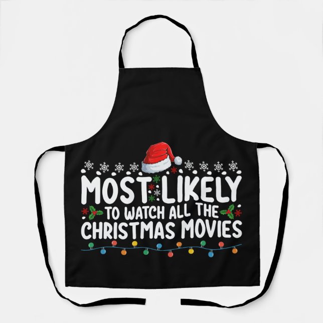 Delantal Más Probable Que Vea Todas Las Películas De Navida (Anverso)