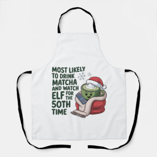 Delantal Más Propenso a Beber Matcha y Ver Elf Xmas