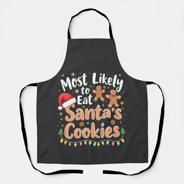 Delantal Más Propenso a Comer las Galletas de Santa Sombrer (Anverso)
