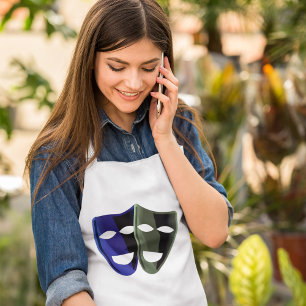 Delantal Máscaras De Teatro Azul Y Verde