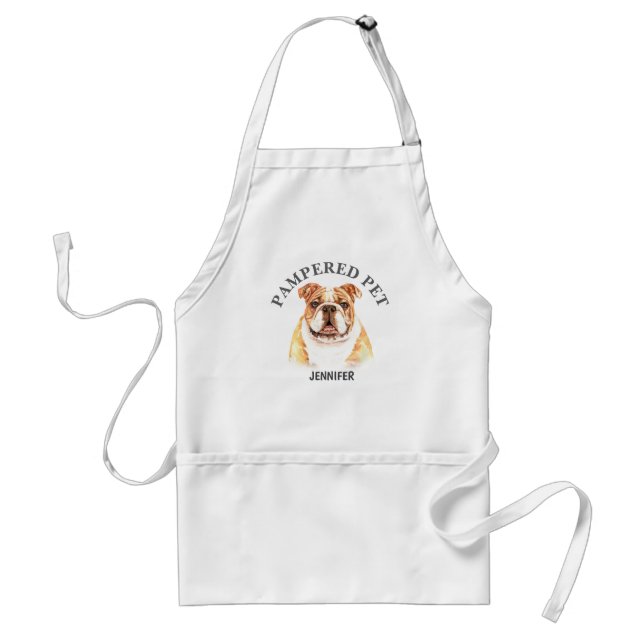 Delantal Mascota de Bulldog personalizado Groomer Apron (Frente)