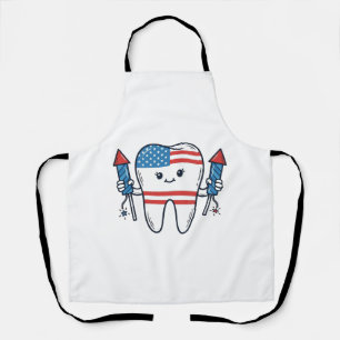 Delantal Mascota de diente patriótico Diseño de vector de f