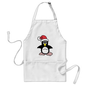 Delantal Mascota del pingüino de Santa