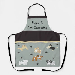 Delantal Mascota Grooming Apron con Perros Cutos