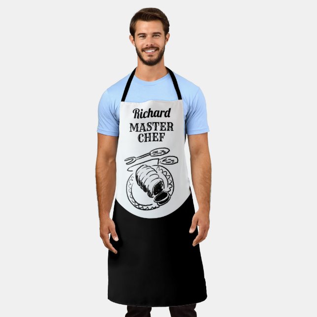 Delantal Master Chef, con nombre - Apron de regalo (Gastado)