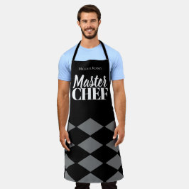 Delantal Master Chef nombre negro gris personalizado