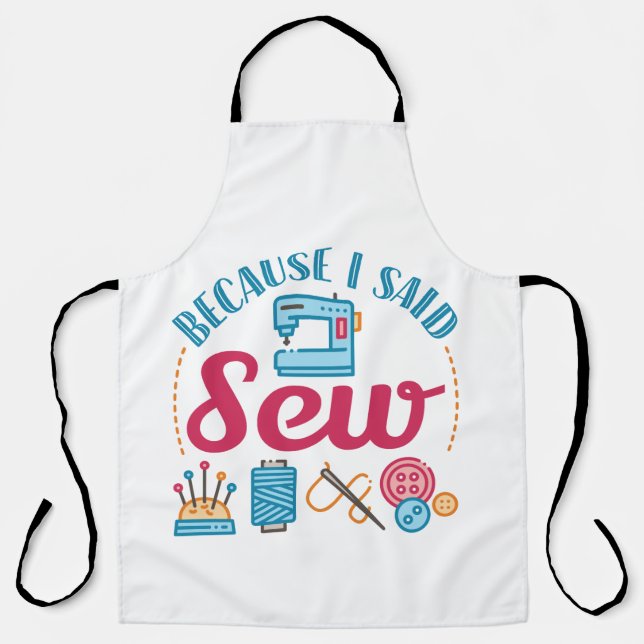 Delantal Masticando Mucho Porque Dije Sew (Anverso)