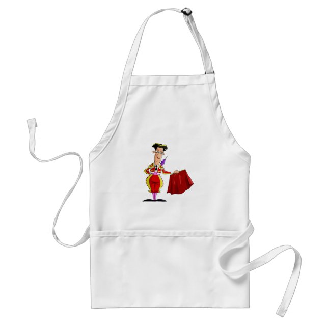 Delantal Matador con capa roja torero español (Frente)