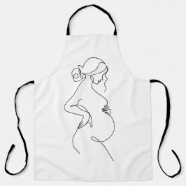 Delantal Maternal Elegance: Pregnant Women Line Art