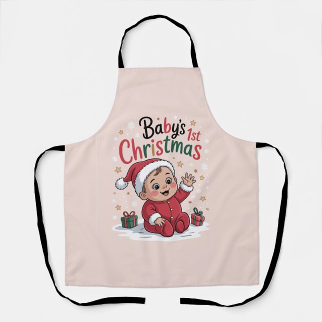 Delantal Maternidad El primer Navidad del bebé Anuncio de e (Anverso)