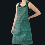 Delantal Math Formulas Geek Science<br><div class="desc">Personalizado delantal para geeks con fórmulas de álgebra matemática y ecuaciones en pizarra verde.</div>