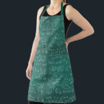 Delantal Math Formulas Geek Science<br><div class="desc">Personalizado delantal para geeks con fórmulas de álgebra matemática y ecuaciones en pizarra verde.</div>