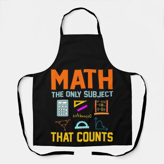Delantal Math Subject Counts Mathematic Maths Teacher (Anverso)