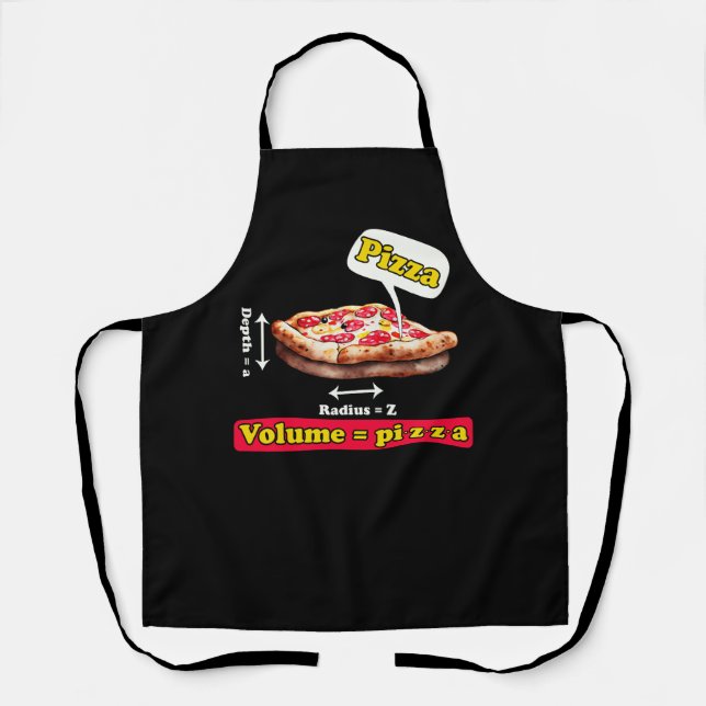 Delantal Maths Nerd Pizza Amantes de Math Teacher Volume Fo (Anverso)