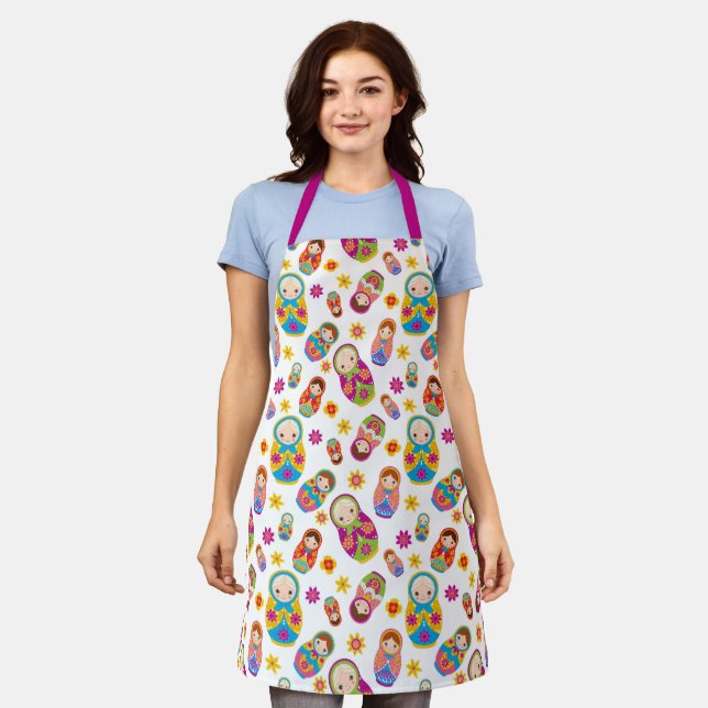 Delantal Matryoshka Apron de muñecas nidificadoras rusas (Gastado)