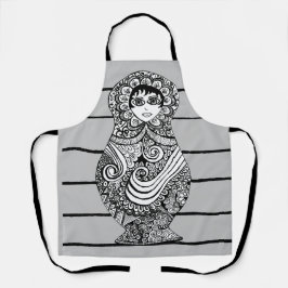 Delantal Matryoshka Doll BW Apron