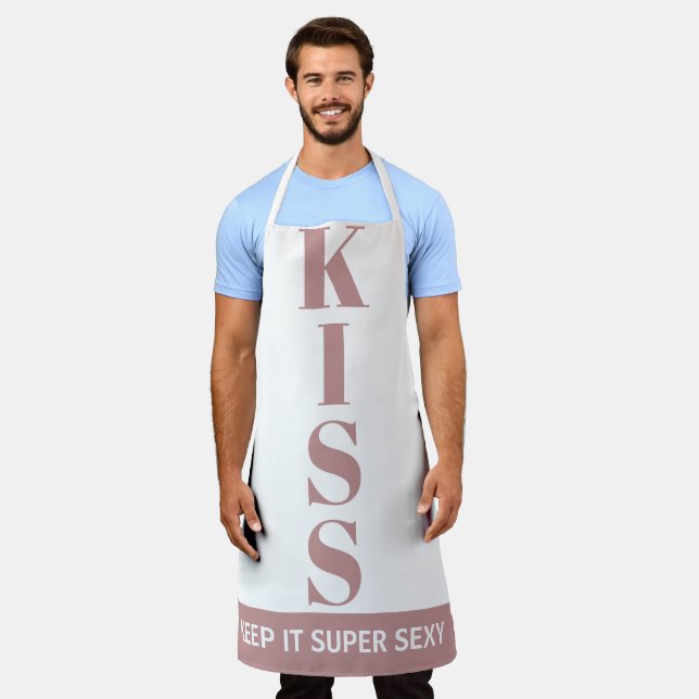 Delantal mauve rosa y blanco Conviértalo en un KISS super s (Gastado)