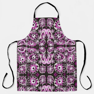 Delantal Mazipoodles Love Flowers - Blanco morado negro